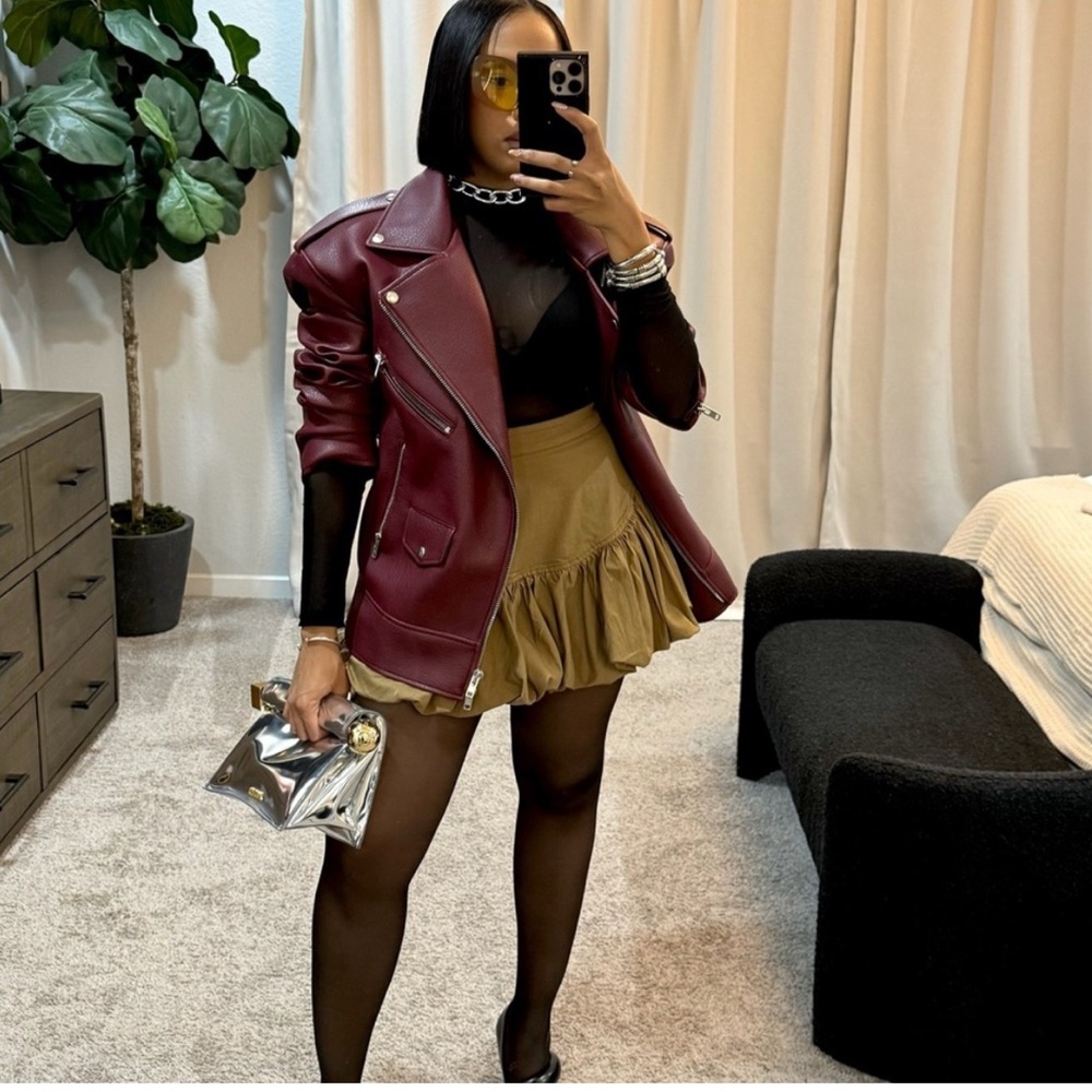 Urban Revivio Khaki/Brown Bubble Skirt